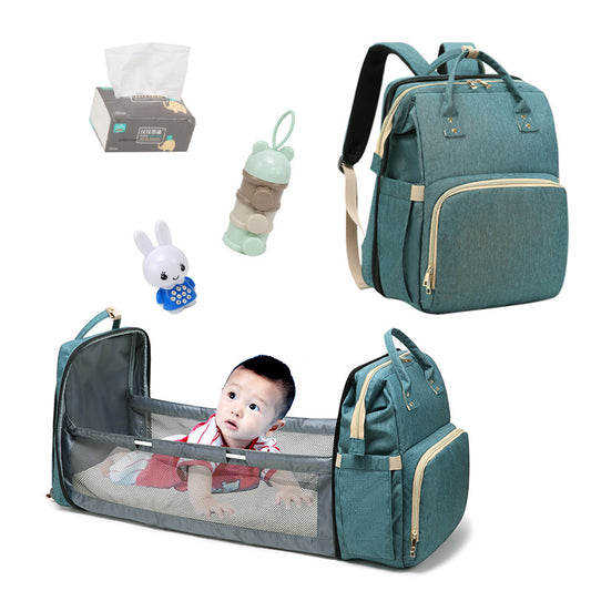 Diaper Bag,  Portable Folding Crib Mommy Bag