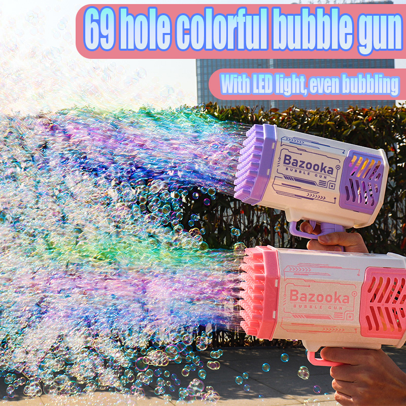 Bubble Gun Rocket 69 Holes Soap Bubbles Machine.
