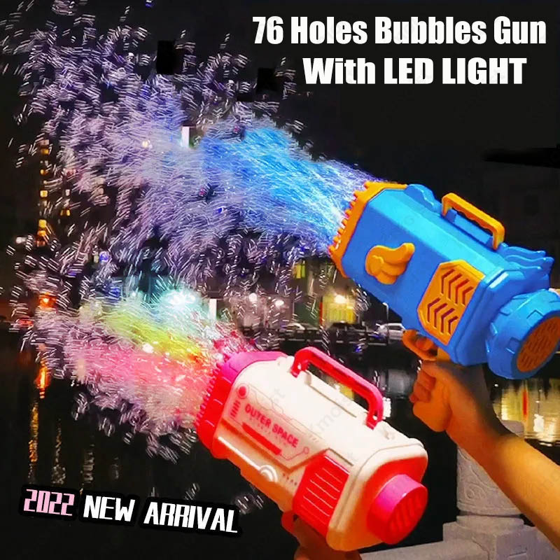 Bubble Gun Rocket 69 Holes Soap Bubbles Machine.