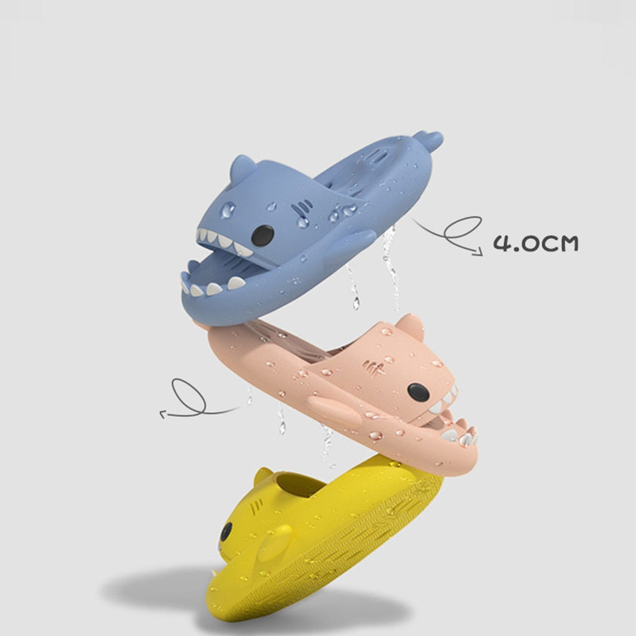 Shower Shoes, Shark Slippers With Drain Holes.