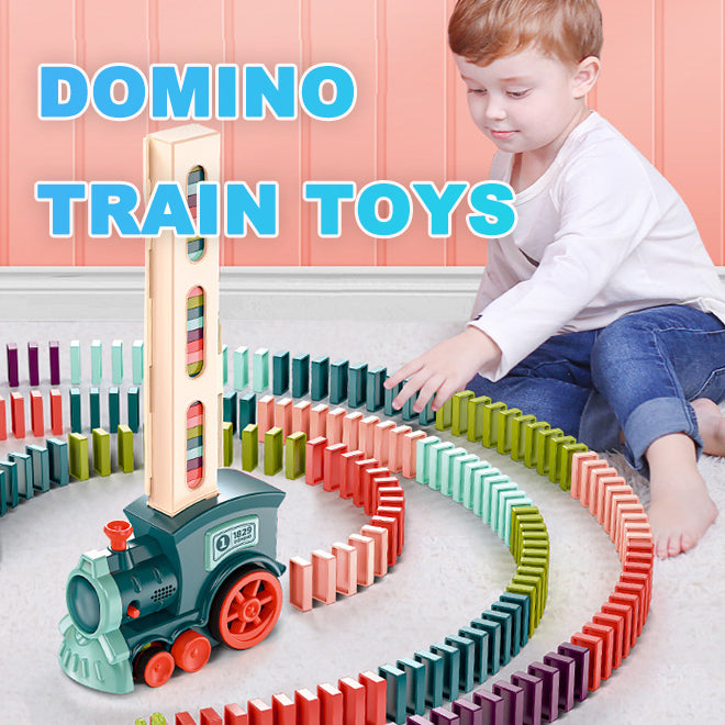 Domino Train Toys Baby Toys Car Puzzle Automatic releases Train Toy.