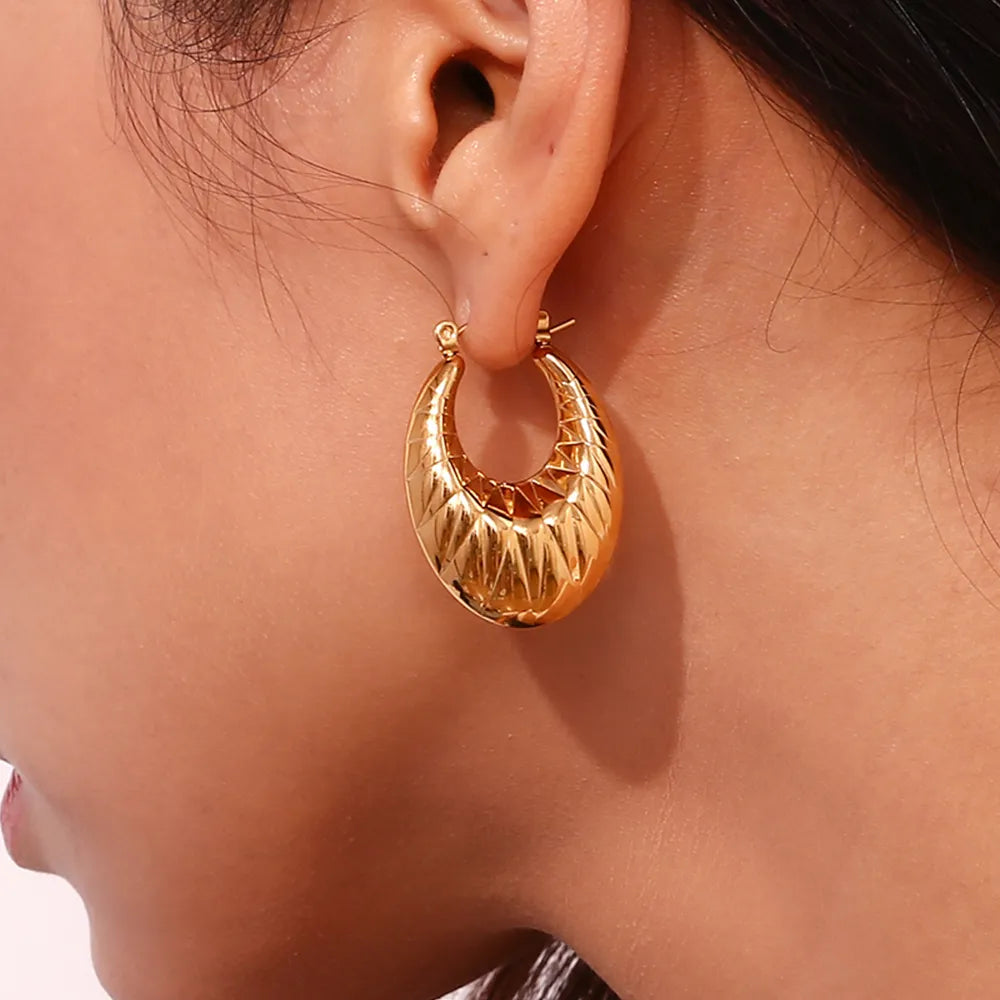 Drop Earrings 18K Gold Plated  Waterproof Stainless Steel Jewelry