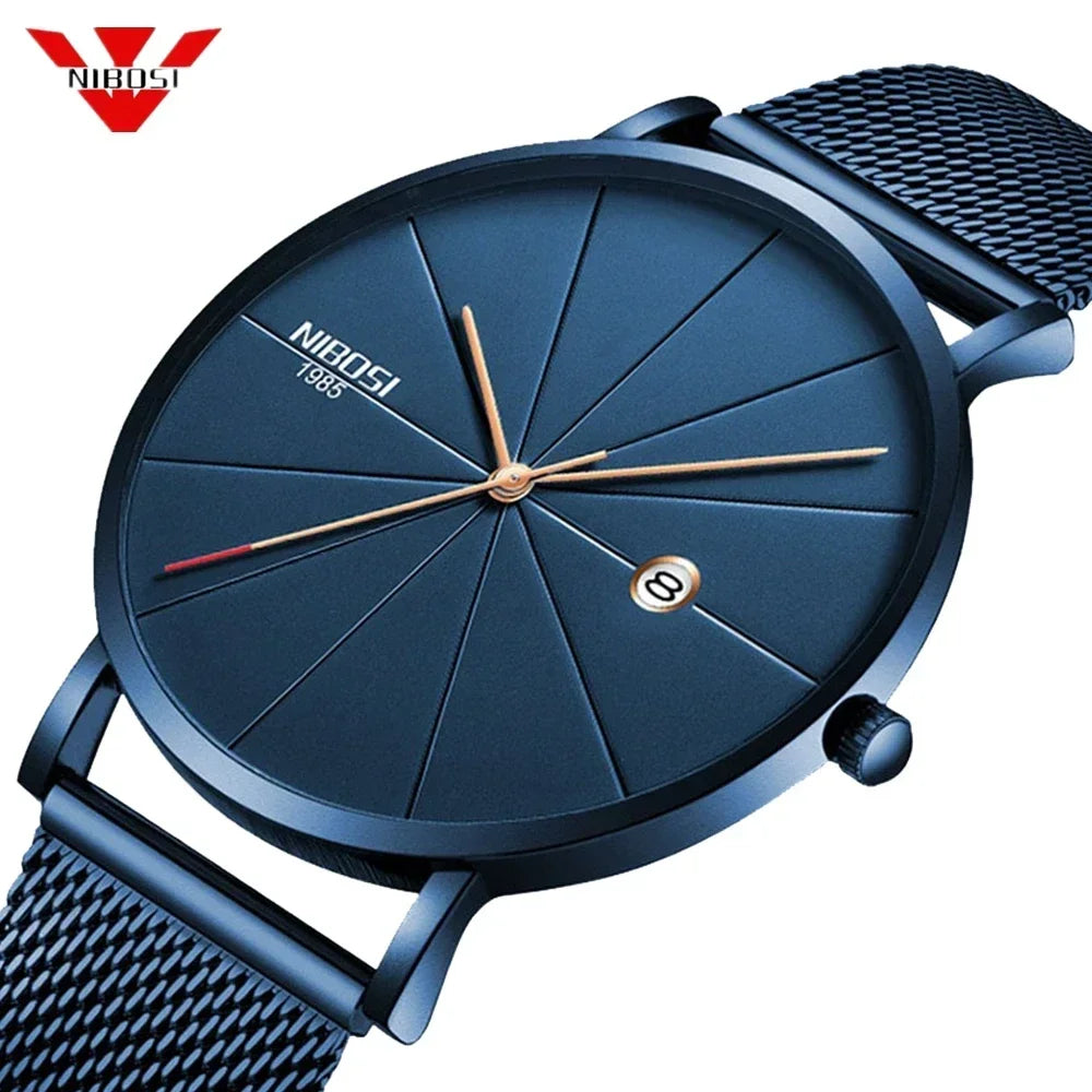 Men's Watch NIBOSI Ultra Thin Fashion, Business Quartz Watches Waterproof.