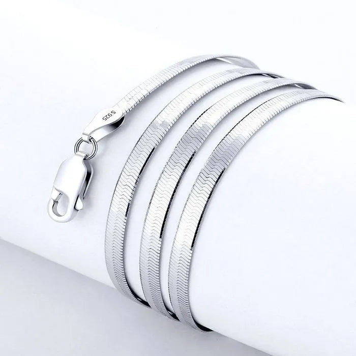 Women Thin Chain Necklace Silver Color 4MM Chain Necklace, Fine Jewelry