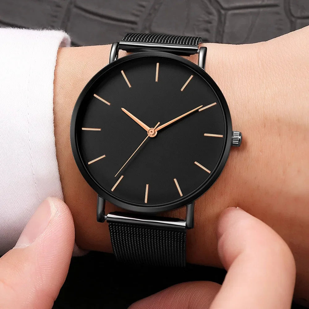 Simple Women Watch Rose Gold 2024 Mesh Belt Ultra-thin Luxury Watch