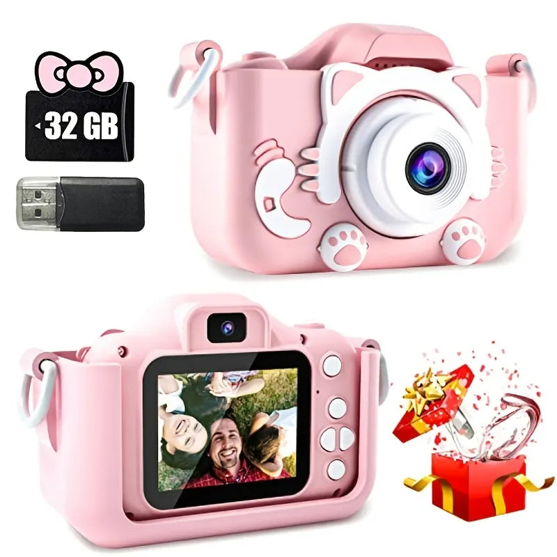 Kids Digital Camera Mini Toys For Boys/Girls, Video, Pictures with 32GB SD Card.
