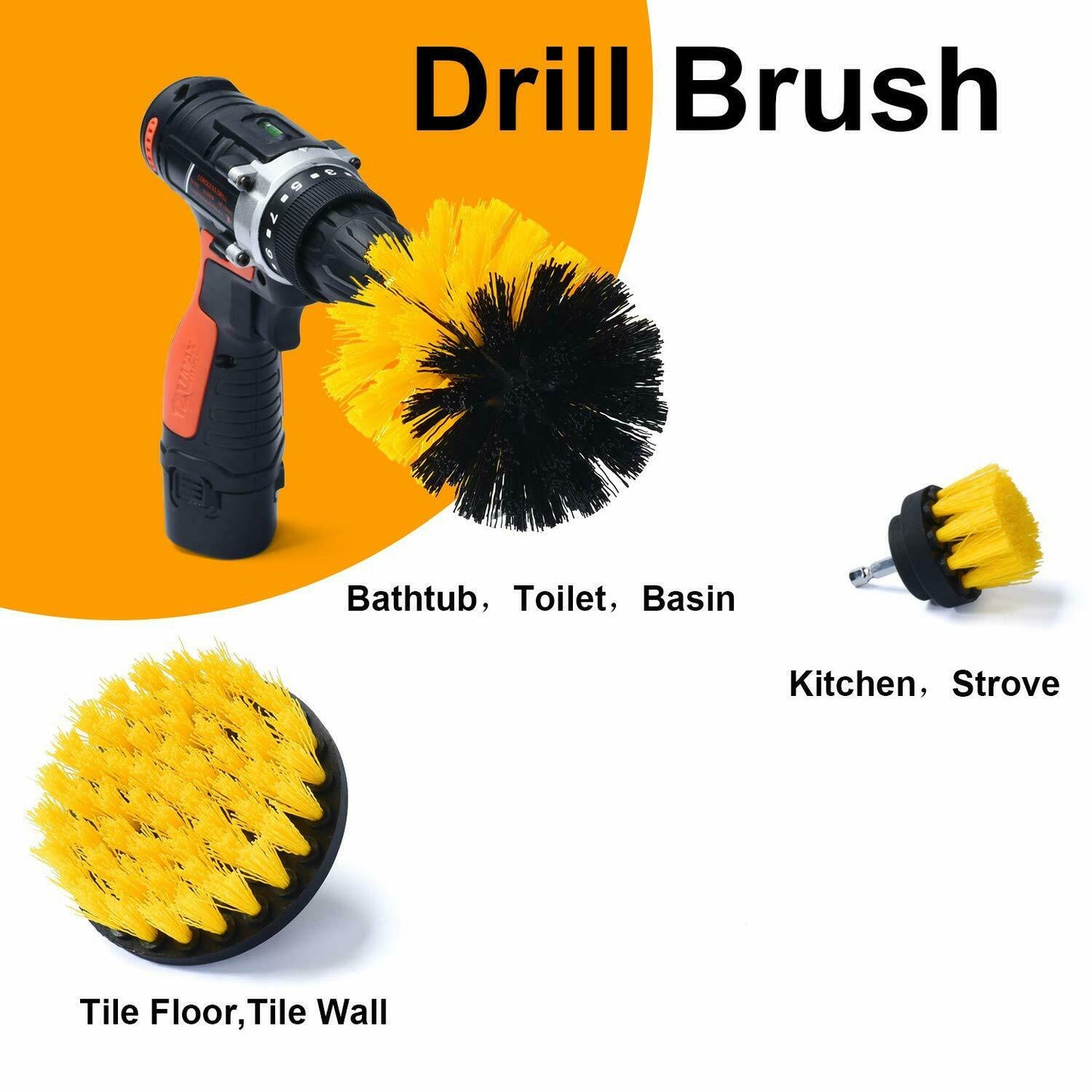 Drill Brush Set Power Scrubber Brushes.